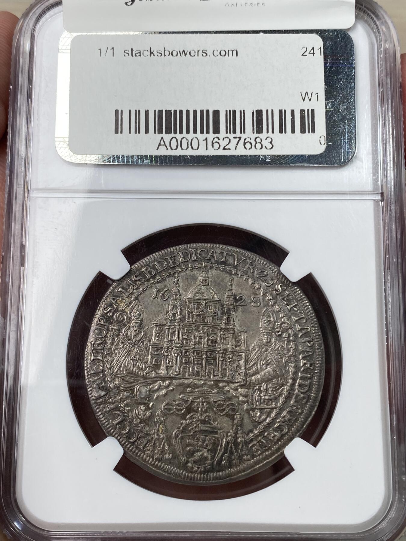 万国钱币拍卖第049期（万国夏季大拍） NGC MS63 1628年奥地利萨尔茨堡圣鲁珀特大教堂重建纪念流通1/2泰勒 原味深打欧陆深五彩 NGC亚军分收藏级