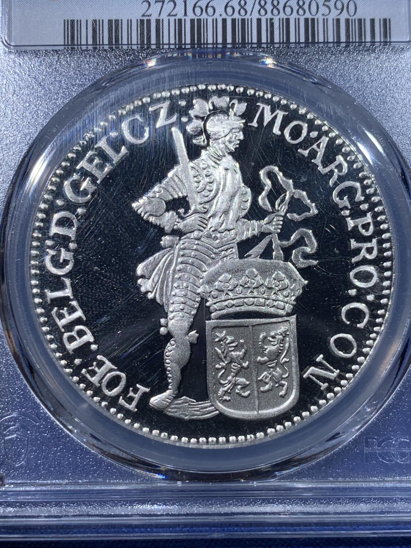 《竞宝斋》第398场 周日，周一，2场连拍 （全场包邮） PCGS-PR68DCAM 荷兰2002年海尔德兰站人武士1杜卡特银币