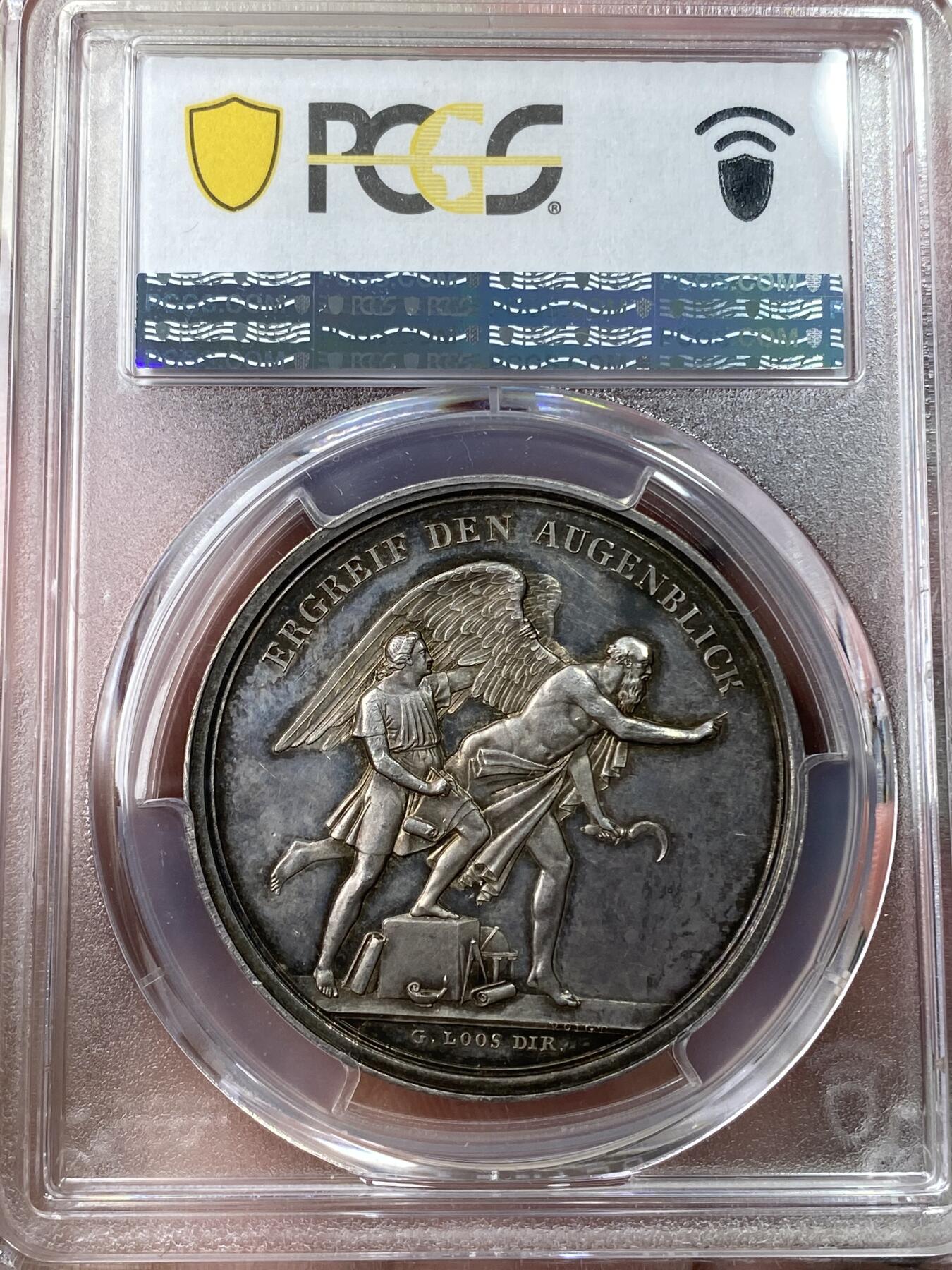 万国钱币拍卖第049期（万国夏季大拍） PCGS SP64 19世纪德国G LOOS D设计抓住当下纪念银章 新世纪祝福系列 天使送福