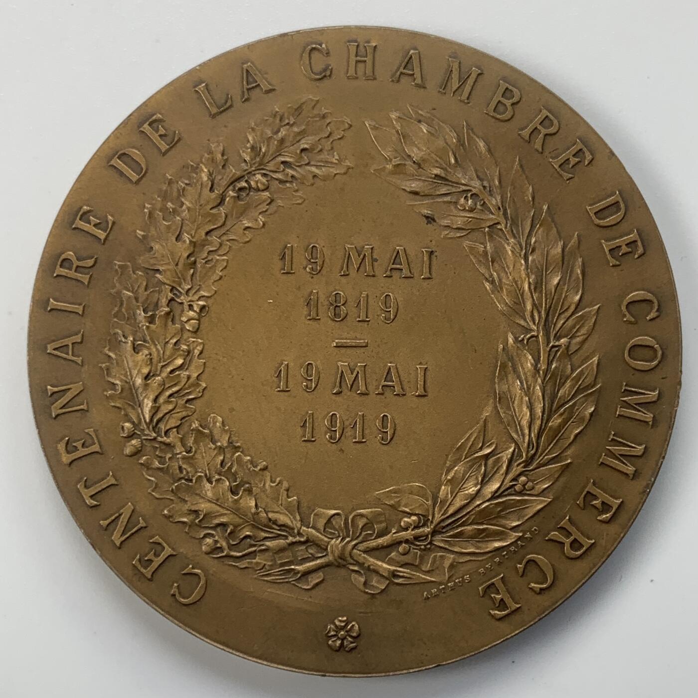 掌中浮雕-藏着的欧洲第031场 1919年法国布洛涅商会铜章，50mm