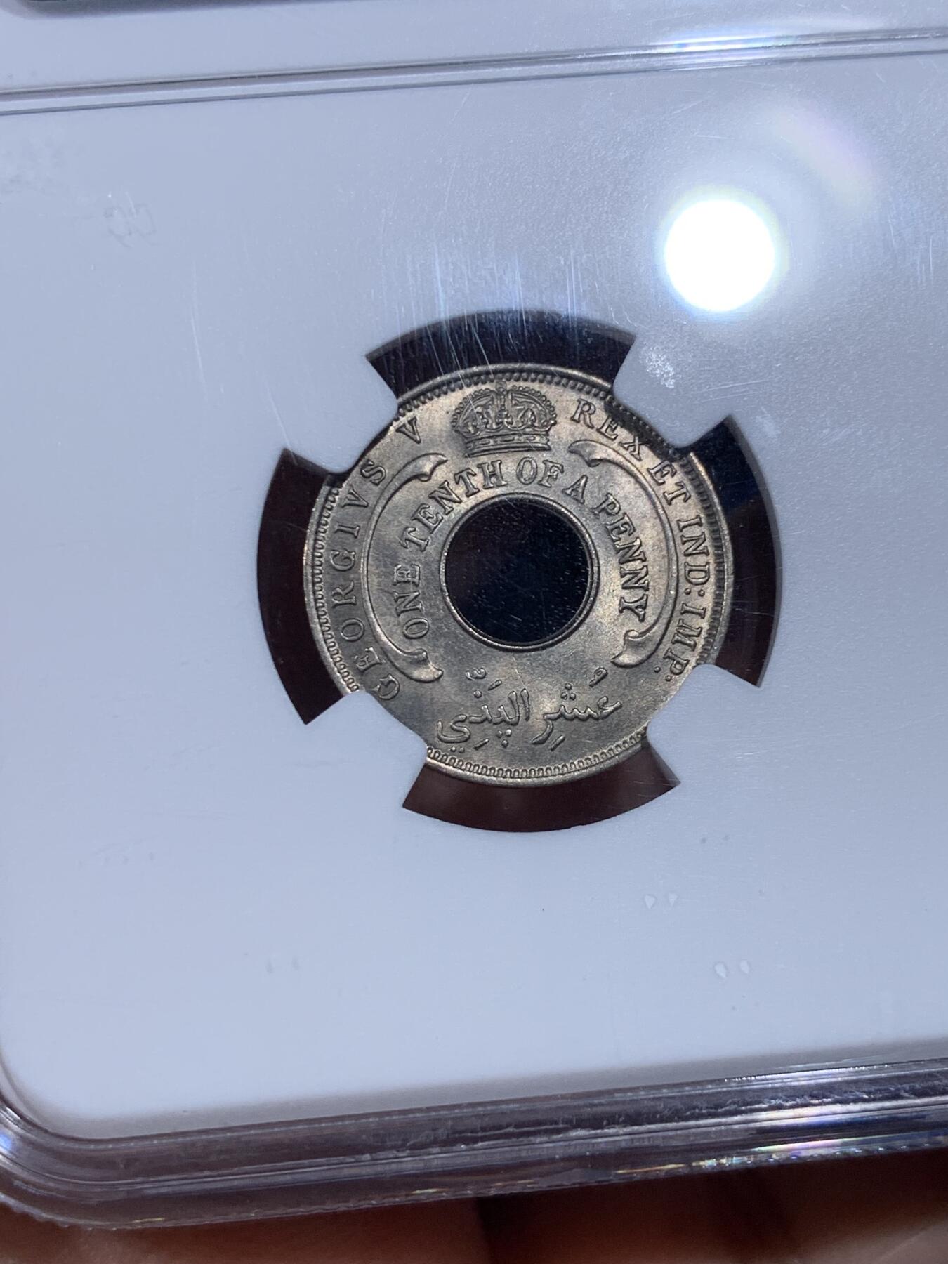 《竞宝斋》第398场 周日，周一，2场连拍 （全场包邮） NGC MS66 英属南非 1936年 乔五 1/10P 高分好状态