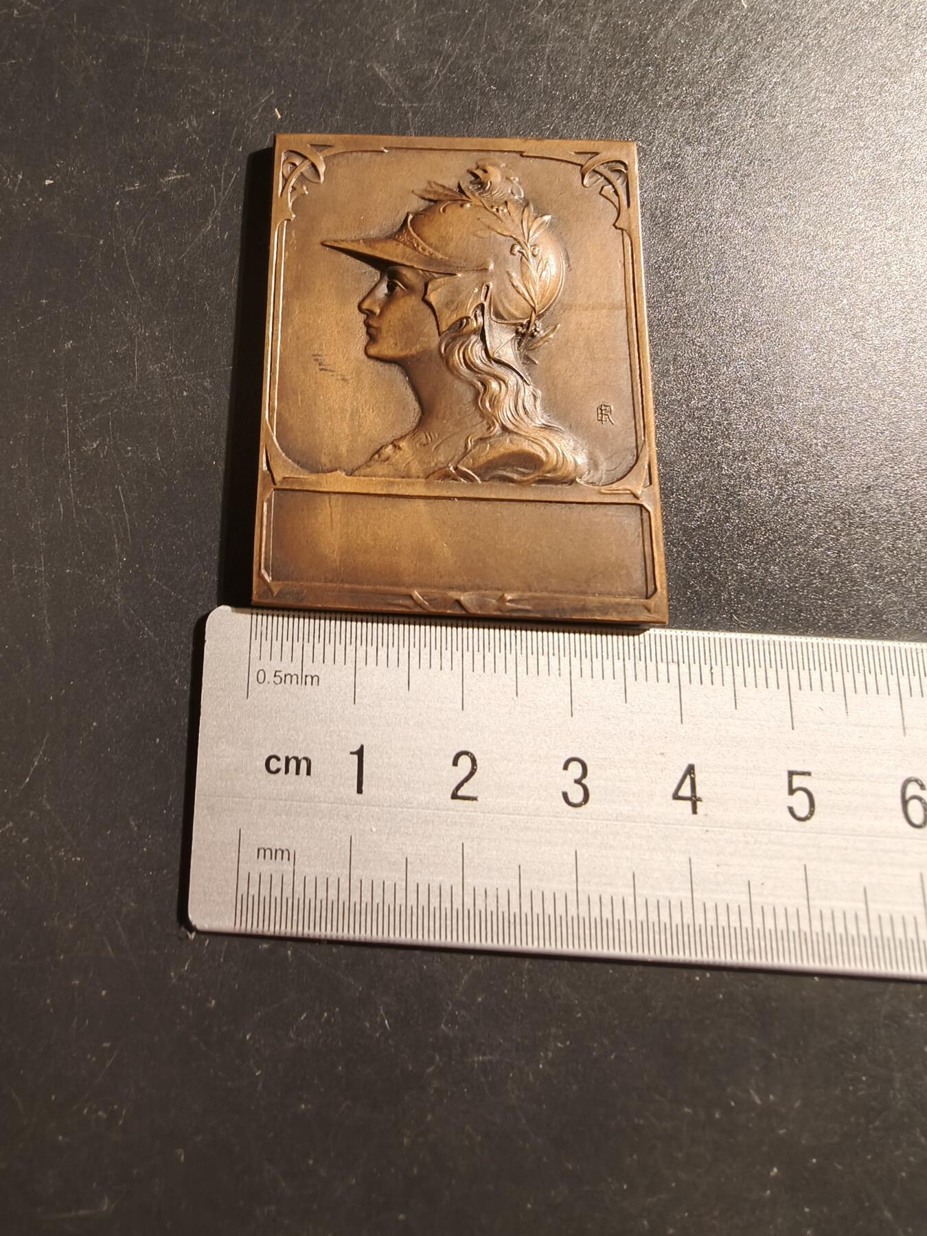 老王徽章第133期 法国方形大铜章    原盒    尺寸51×39mm   重量47.9g