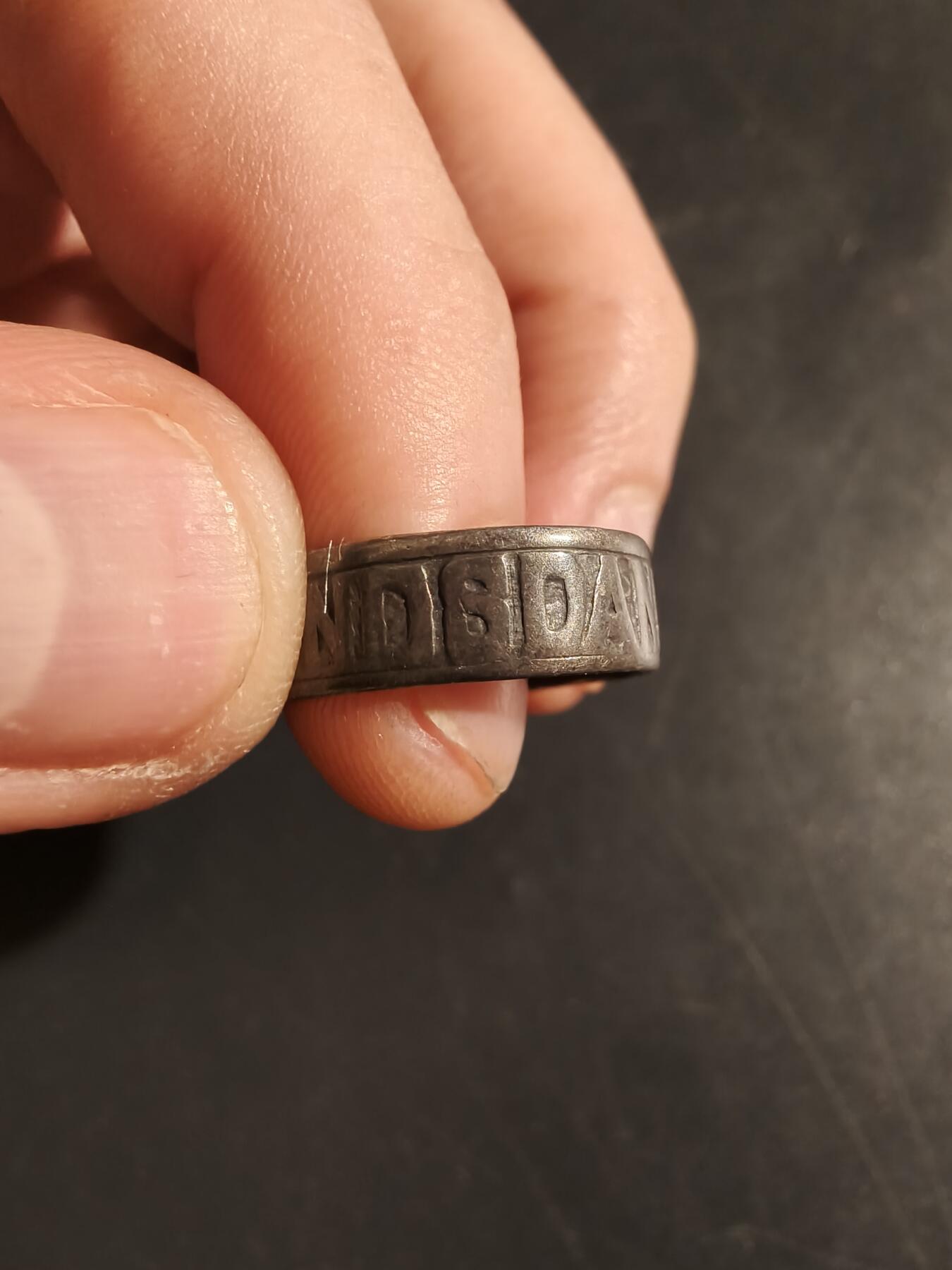 老王徽章第133期 德国一战战地戒指   带1914字样   直径19mm   周长60mm