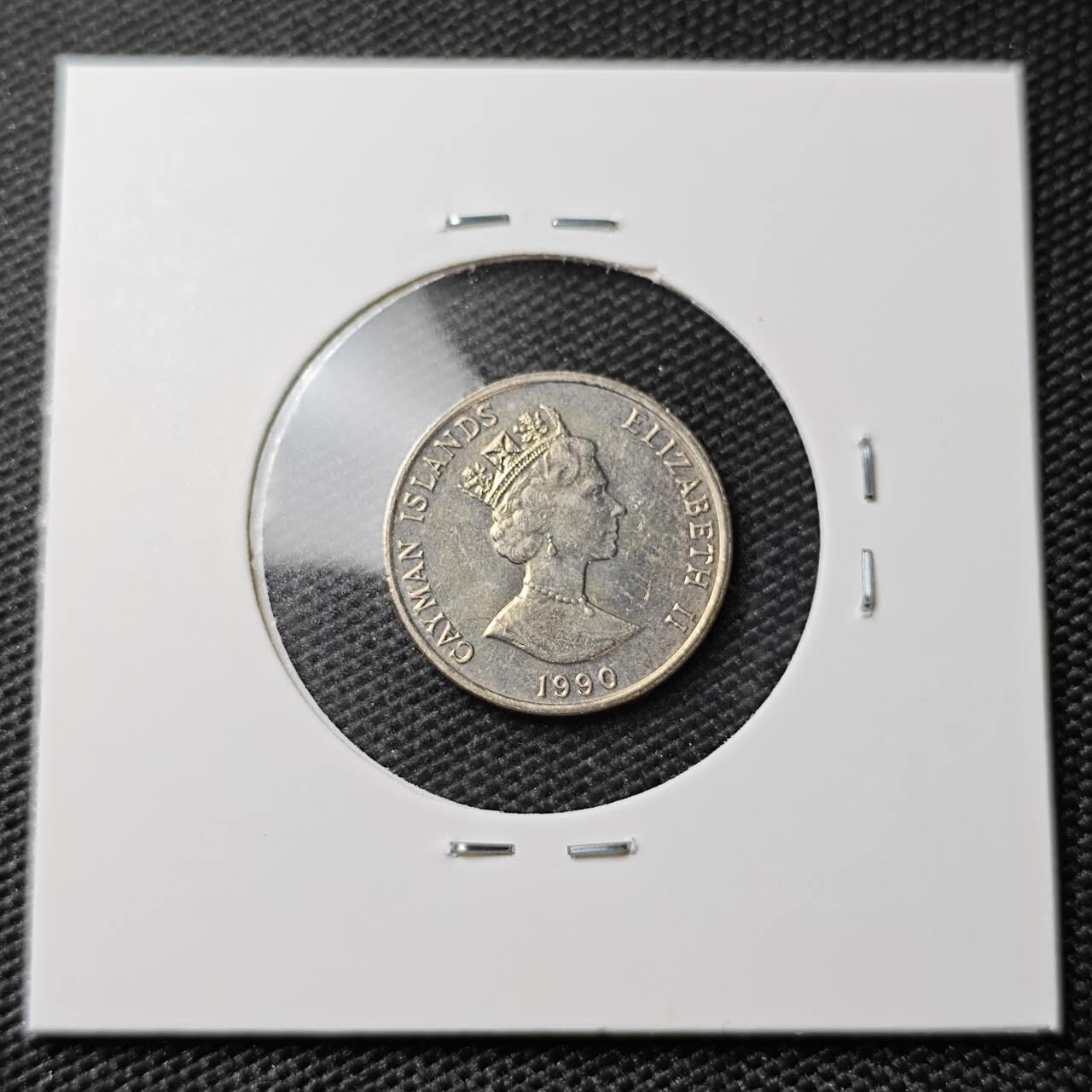 KK钱币收藏小铺 第306期 2月预留时间 周末发货 1990开曼群岛5分 龙虾 好品