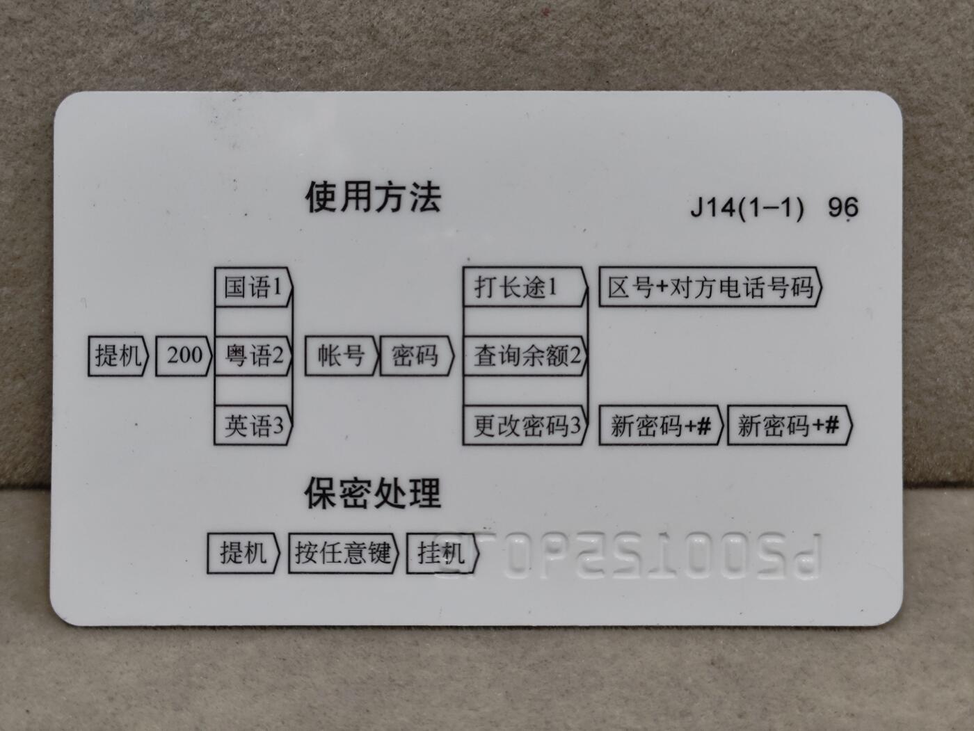 电话卡第三期 广东省邮电管理局200卡96 J14， 庆祝中国人民解放军建军69周年纪念