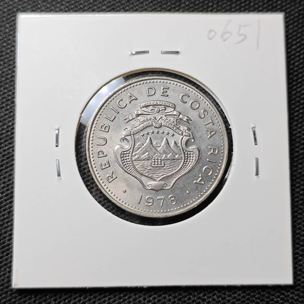 KK钱币收藏小铺 第306期 2月预留时间 周末发货 1978哥斯达黎加 50分 好品