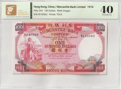2025七月第一期（总第183期） - 香港有利银行1974版100元TQG40分，早已结业不存在的银行，女神和香港俯瞰图，有利银行纸币的绝唱
