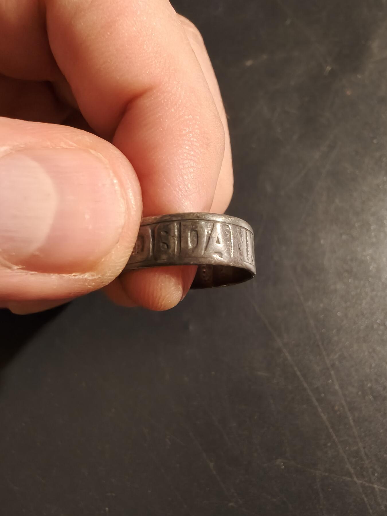 老王徽章第133期 德国一战战地戒指   带1914字样   直径19mm   周长60mm