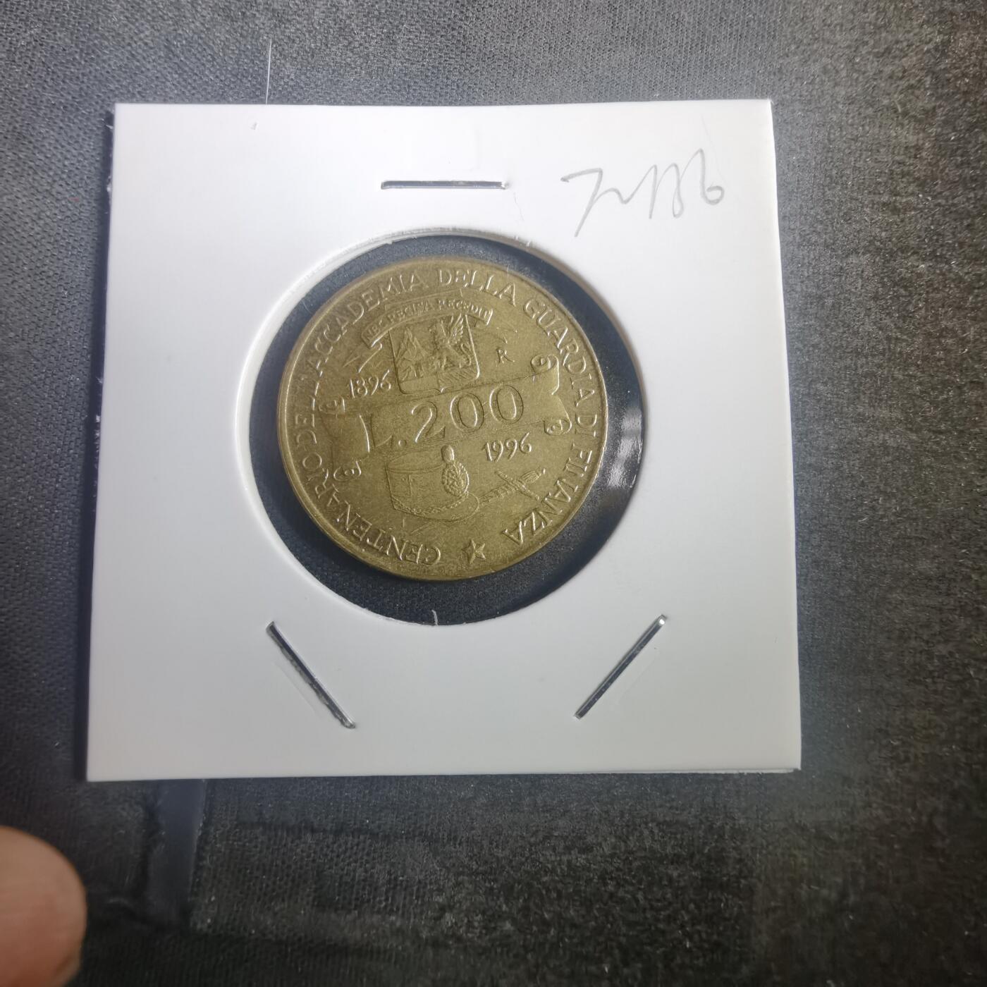 沼泽如烟--第772场 意大利1996年200里拉纪念币