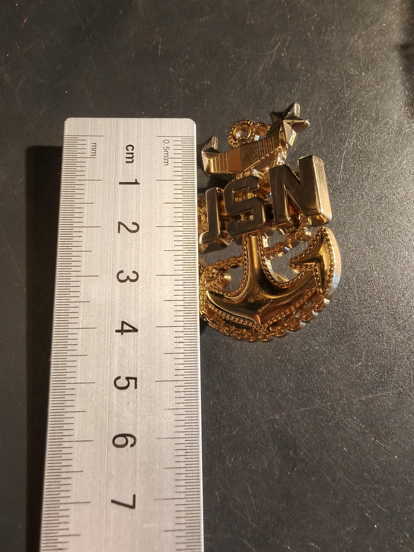 老王徽章第133期 美国海军士官长证章   大尺寸   直径40mm
