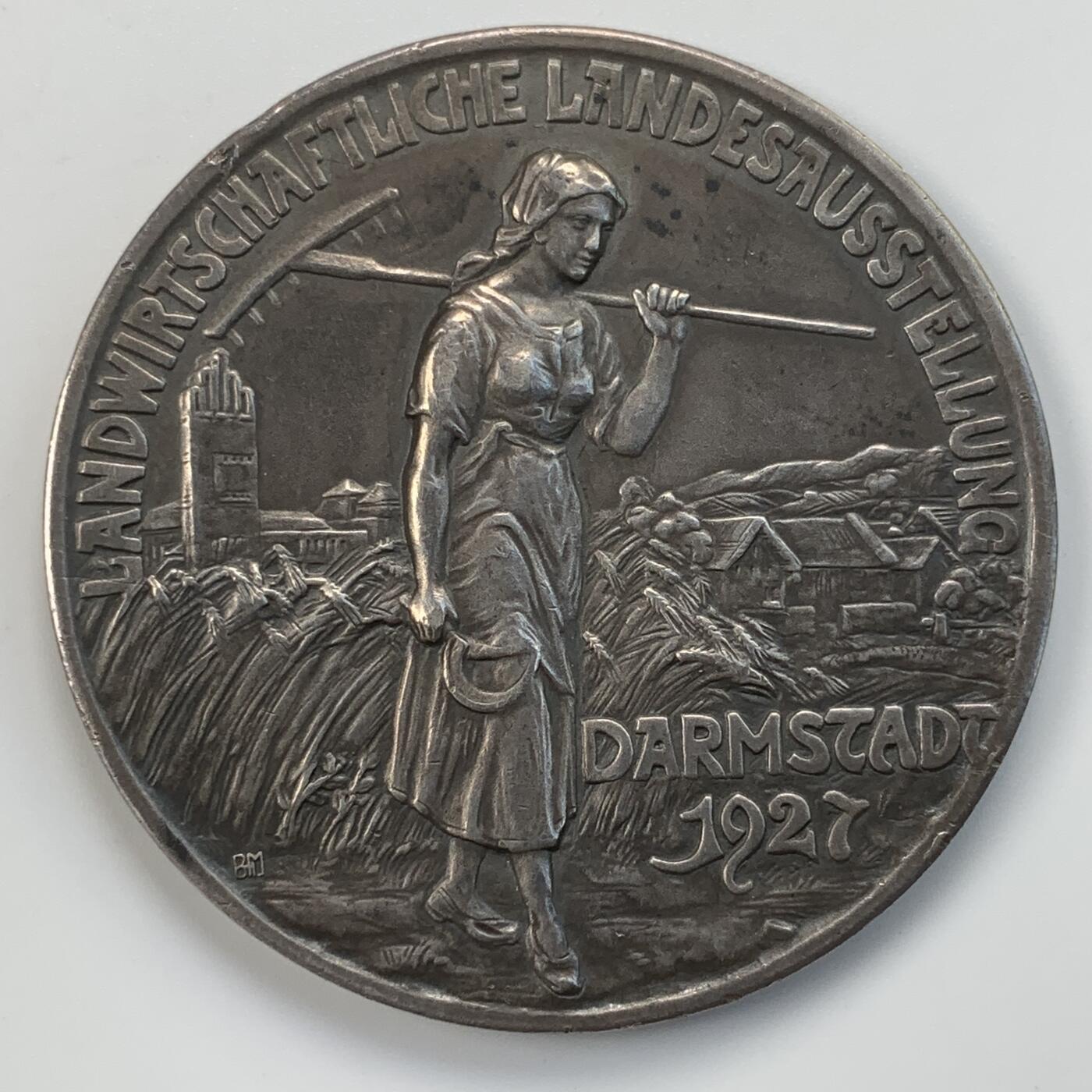 掌中浮雕-藏着的欧洲第031场 1927年德国达姆施塔特农业展览会银奖章，50mm，48g，原盒