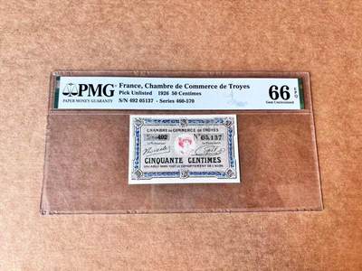 【Blue Auction】第692期——法国纸币专场Part II (Pre 1965) - 法国 1926年50分 PMG66EPQ 