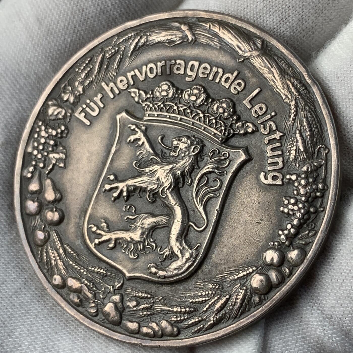 掌中浮雕-藏着的欧洲第031场 1927年德国达姆施塔特农业展览会银奖章，50mm，48g，原盒