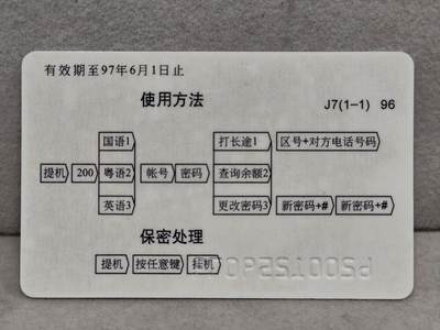 搬档清货，卡类收藏A 广州市电信局200卡96 J7， 献给六一儿童节