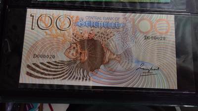 世界钱币～微拍第188期暨2025年第27期  存货清理 1983年塞舌尔100卢比 全新绝品超小号000020