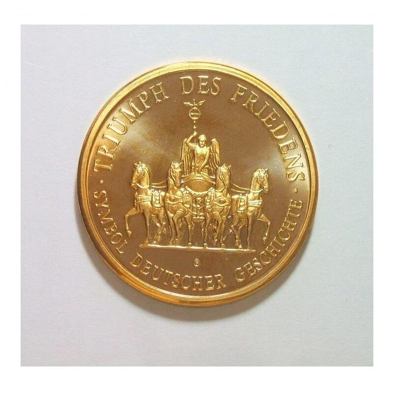 德国1991年 勃兰登堡门竣工200年精制镀金章 30MM