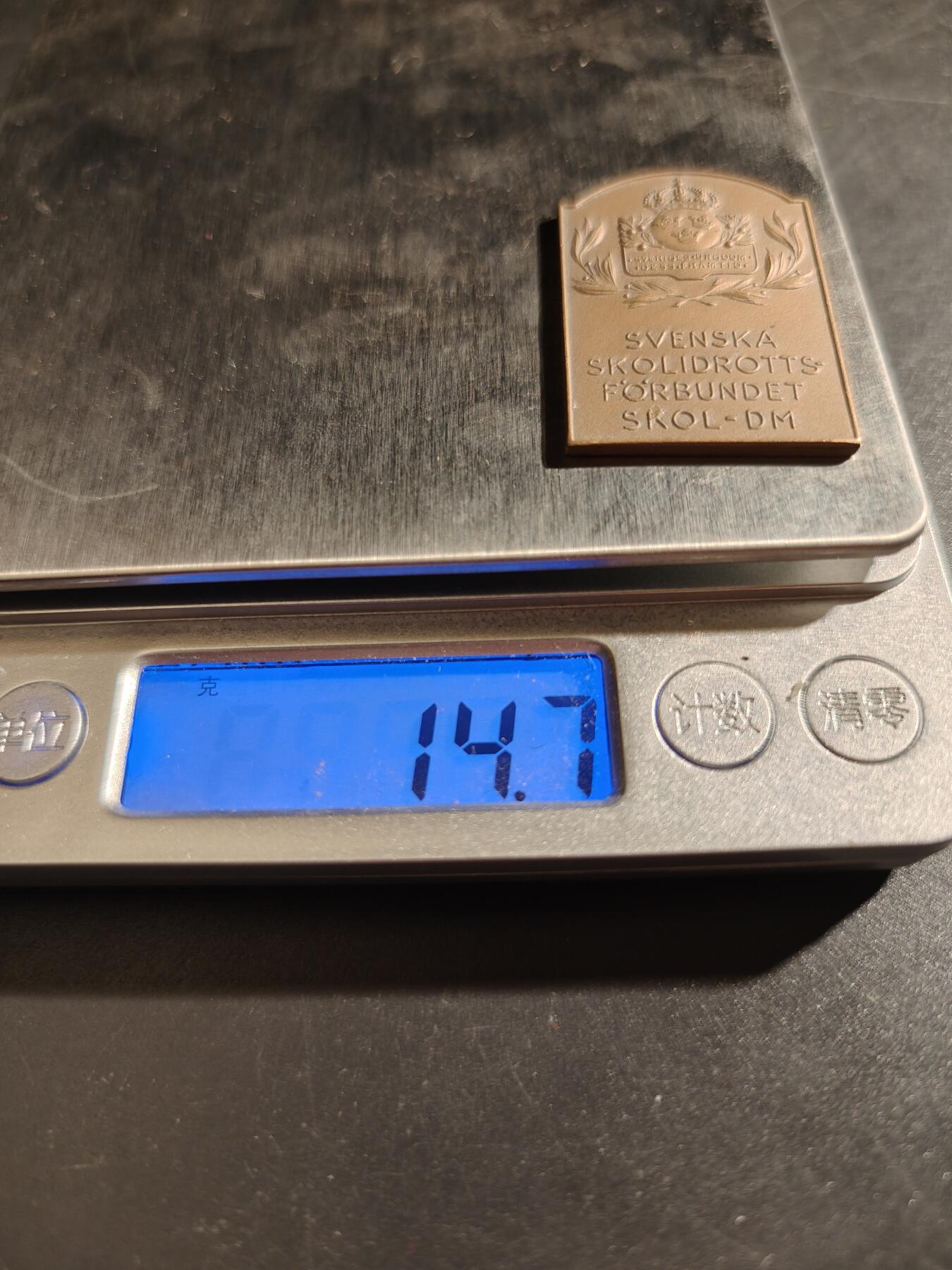 老王徽章第133期 瑞典校园体育联合会大铜章    尺寸39×26mm   重量14.7g