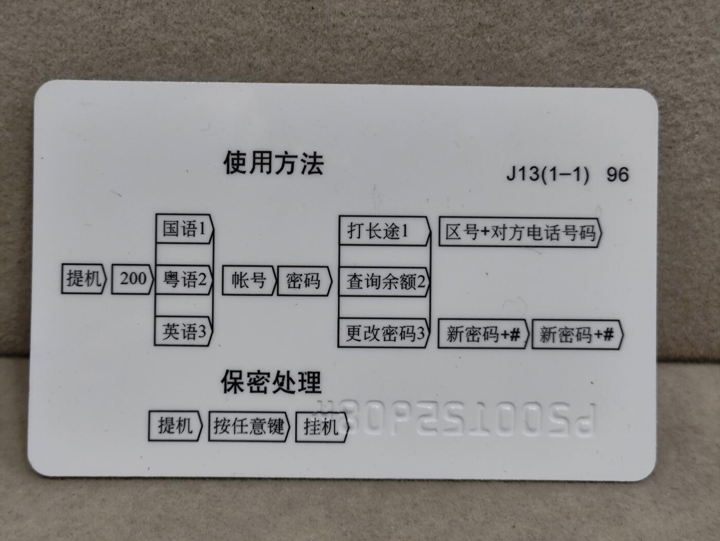 电话卡第三期 广东省邮电管理局200卡96 J13， 中国古代军事家-诸葛亮