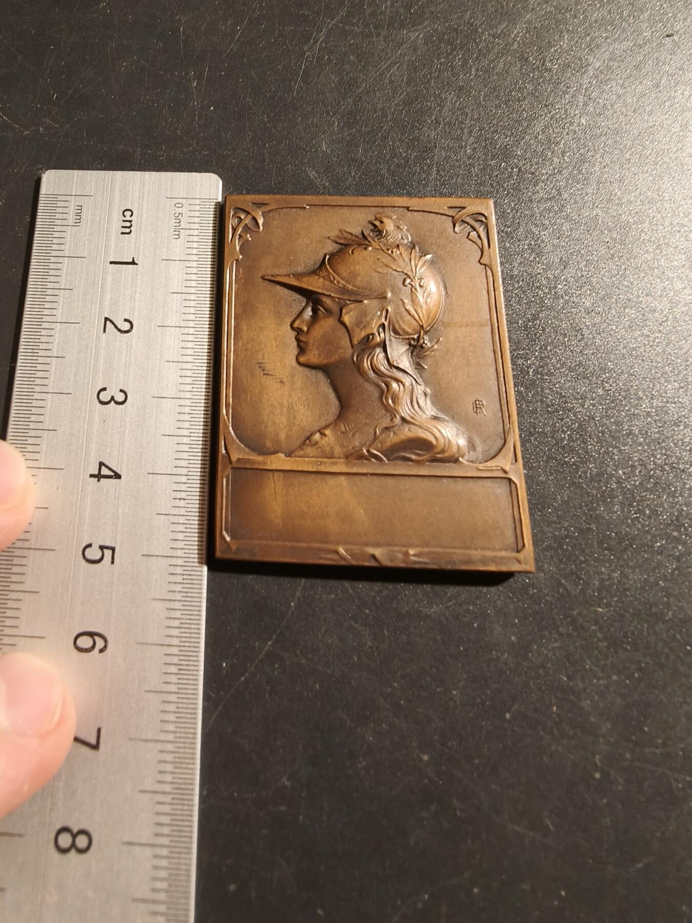 老王徽章第133期 法国方形大铜章    原盒    尺寸51×39mm   重量47.9g