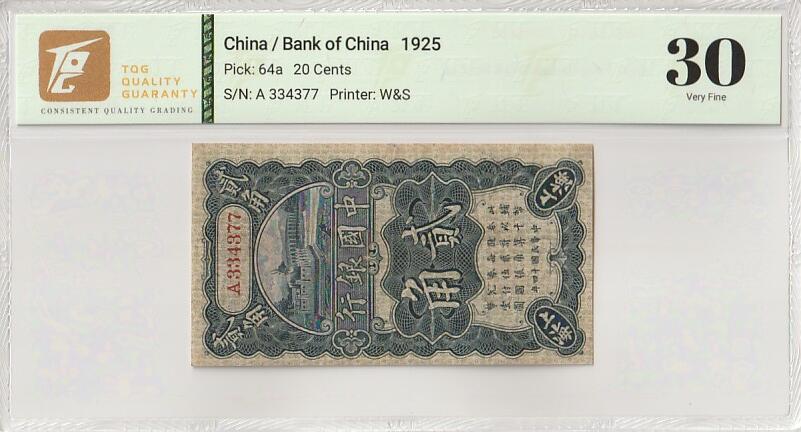 2025七月第一期（总第183期） 中国银行1925版贰角A冠TQG30分，北京颐和园十七孔桥旁边的铜牛，早期辅币券