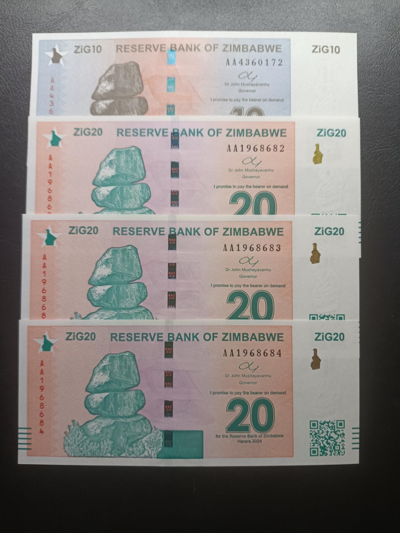 2025七月第一期（总第183期） 津巴布韦纸币批量四张UNC