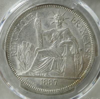 PCGS～MS62【原光】1887年加重坐洋 - PCGS～MS62【原光】1887年加重坐洋