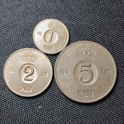 KK钱币收藏小铺 第306期 2月预留时间 周末发货 -  瑞典大小面值一套 铜币