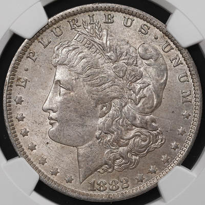 修遠堂世界钱币第七十七期 - NGC MS65 1882年美国摩根大银币 O厂铭 少见年份厂铭 NGC指导价625美金