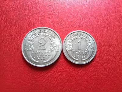 【云涧收藏】第四十三场 - 法国1、2法朗2枚