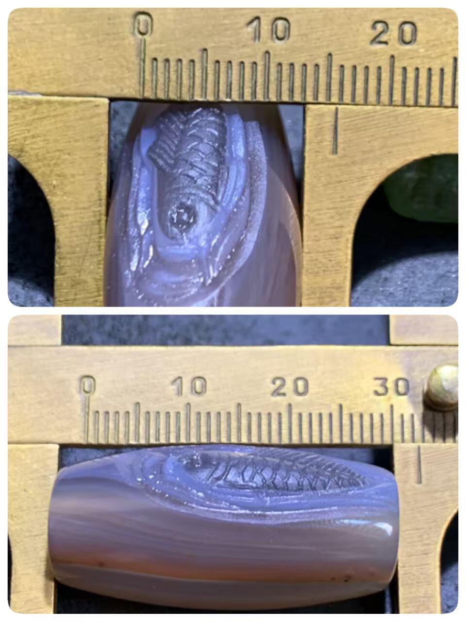 精美亚光高玉化一线巴西玛瑙手工俏色巧雕鲤鱼出水桶珠一个！