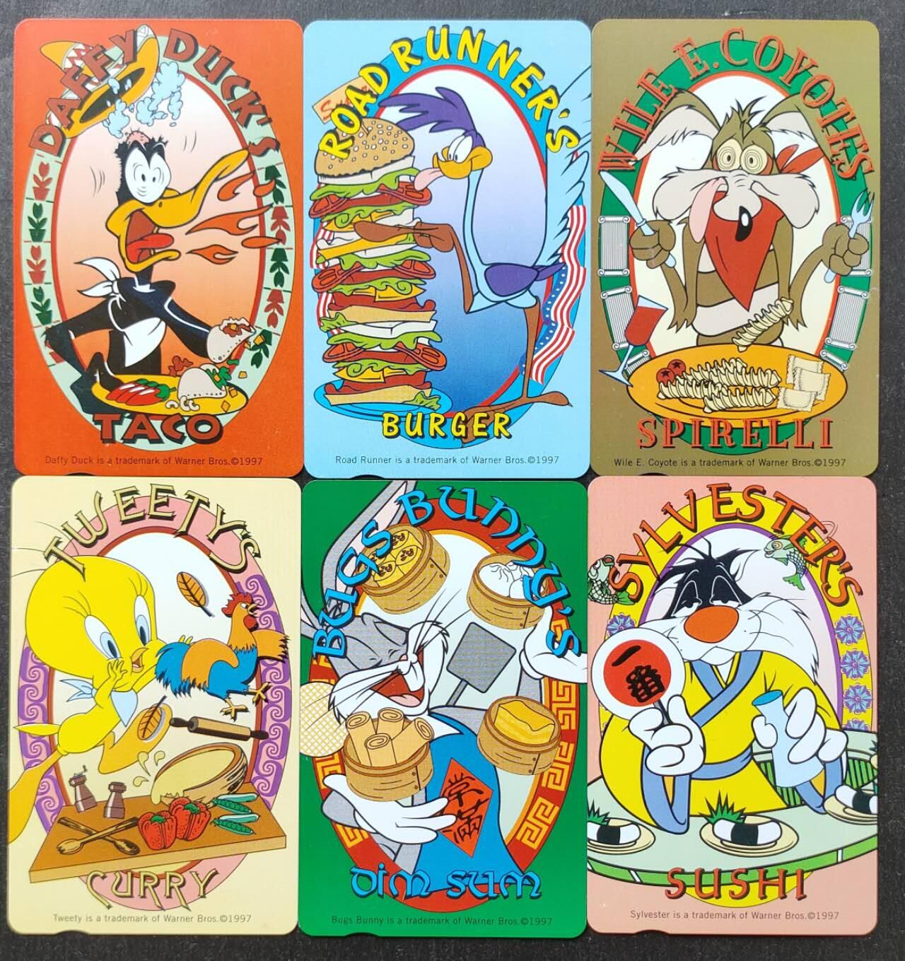 公藏第51期裸卡拍卖 香港欧特佳新卡（华纳兄弟卡通）5全好品。