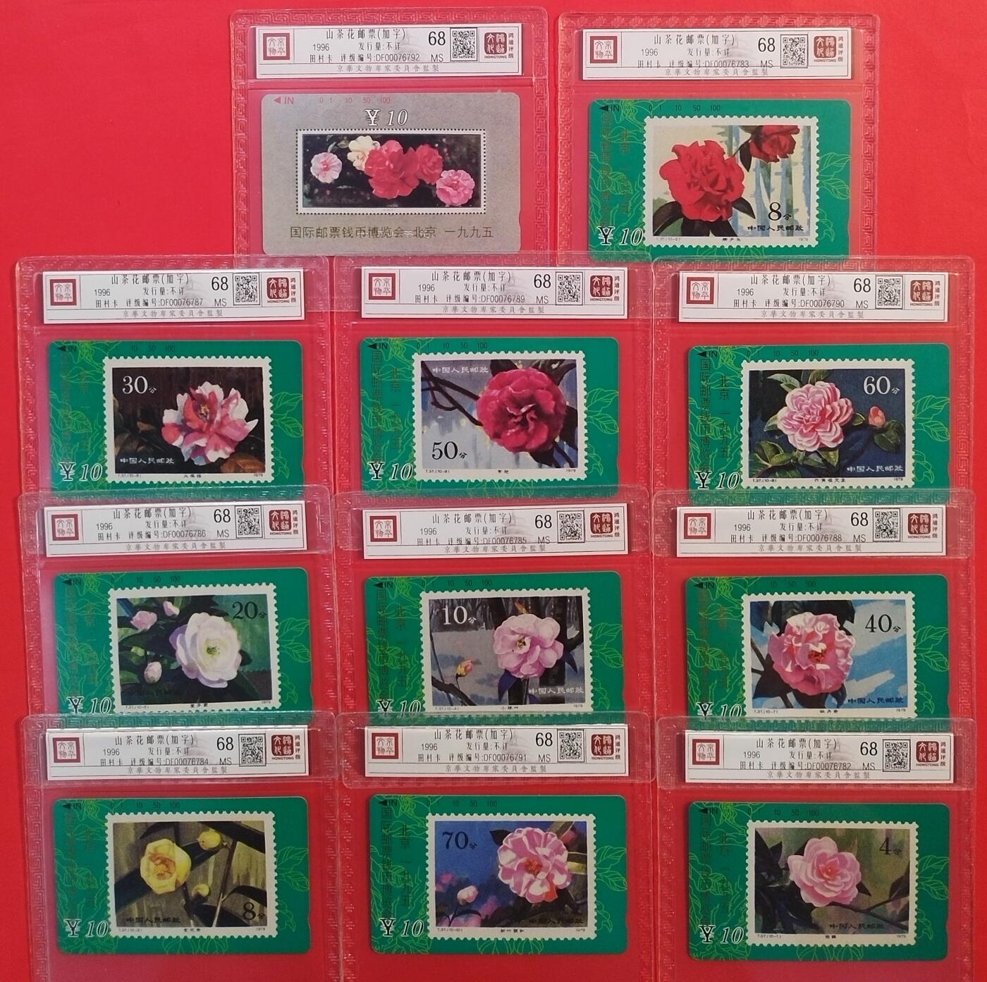 《鸿通俱乐部》拍卖第45期 7月9日21：00延时节拍 甘肃田村新卡《山茶花加字》11全 鸿通 68分*11