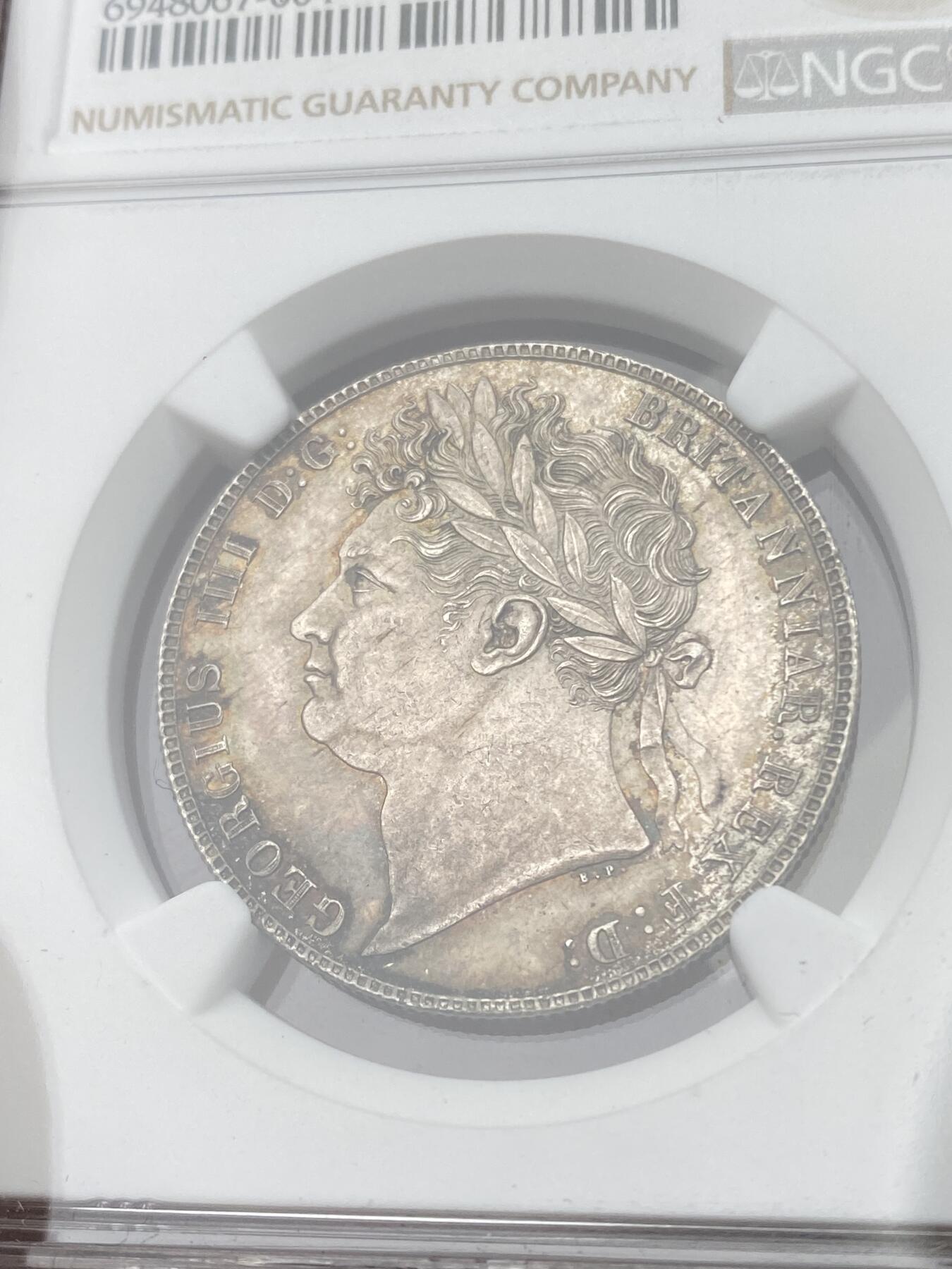 万国钱币拍卖第049期（万国夏季大拍） NGC MS64 1820英国乔治四世三花半克朗 丝滑转光英伦五彩 高分难得