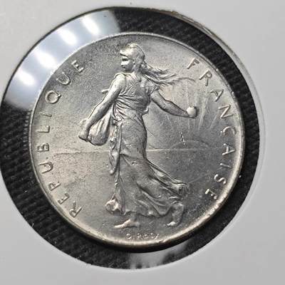KK钱币收藏小铺 第306期 2月预留时间 周末发货 - 1975法国1法郎 好品 播种女神