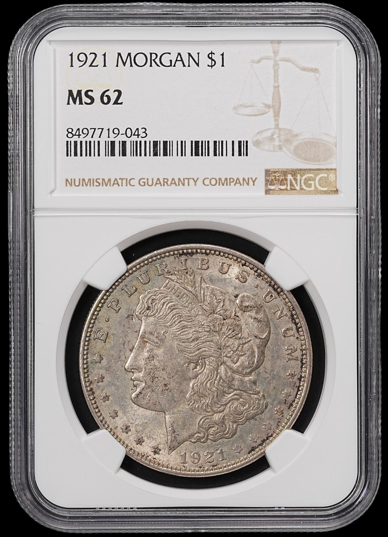 修遠堂世界钱币第七十七期 NGC MS62 1821年美国摩根大银币