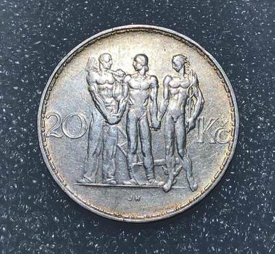 世界各国银币章专场（第18场） - 1933年捷克斯洛伐克工业、农业、商业三神20克朗银币