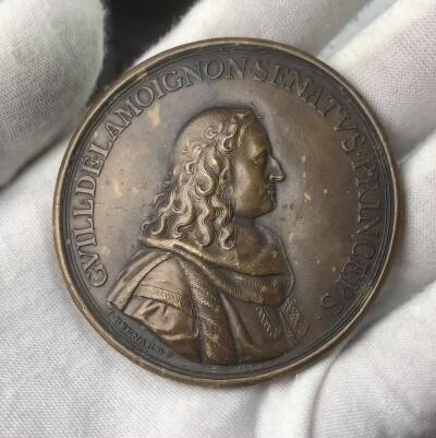 掌中浮雕-藏着的欧洲第031场 1679年法国纪尧姆铜章，58mm
