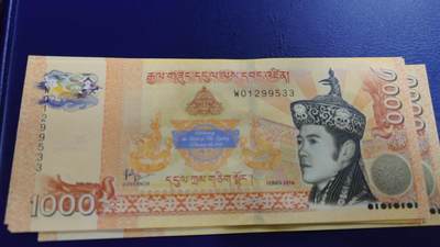 世界钱币～微拍第190期暨2025年第29期  继续清理库存 2016年不丹1000小王子纪念钞 全新绝品无47尾号533