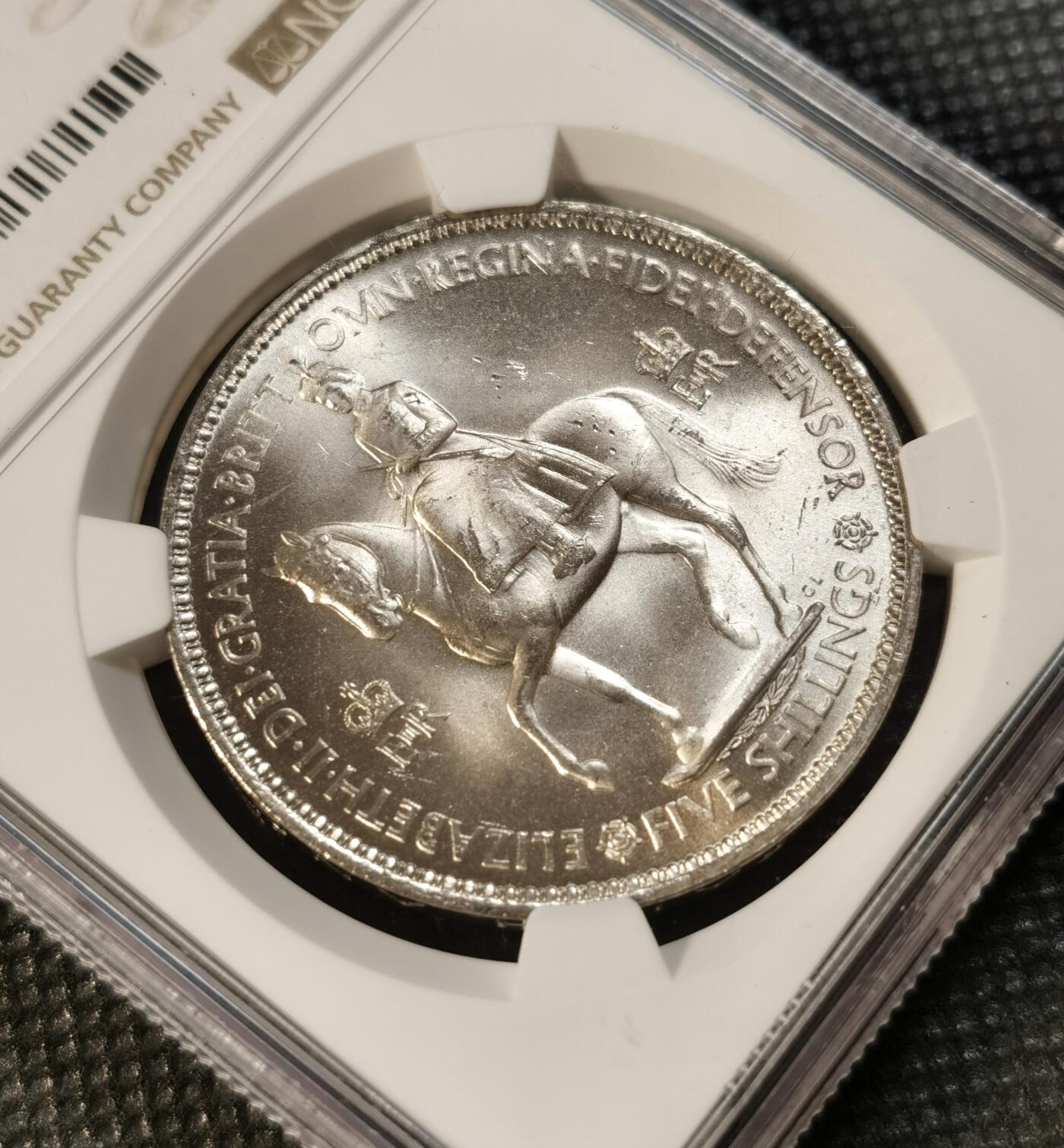  甄臻铺-世界币章拍卖（第24期），送拍享返佣金等优惠多多 NGC-MS65 1953年英国伊丽莎白二世登基纪念克朗