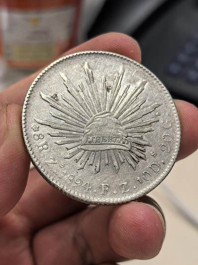 博洋堂世界钱币拍卖第130期（全场包邮） - 墨西哥花边鹰洋1894ZS FZ ，无戳全羽，au好品，边齿有小磕