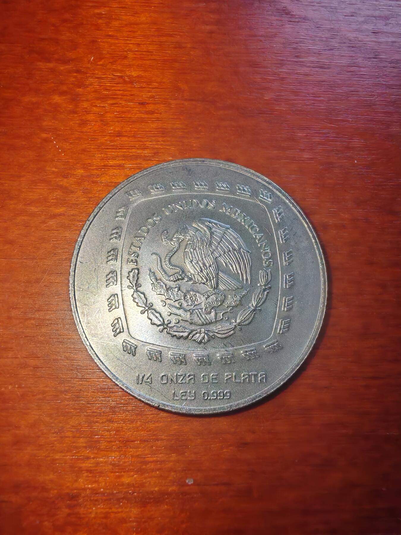 长老汇蛇年精选第十九场拍卖 1996墨西哥1比索银币，1/4盎司999银，6400枚，少见