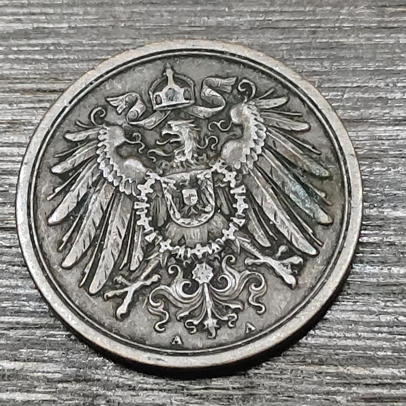 【铜匠收藏】★第125场★散币场，无佣金，30包邮。不满30元，支付5元运费。《接受代拍 代送NGC评级》 德国1910年 2芬尼 A厂 德意志第二帝国长翅鹰铜币
