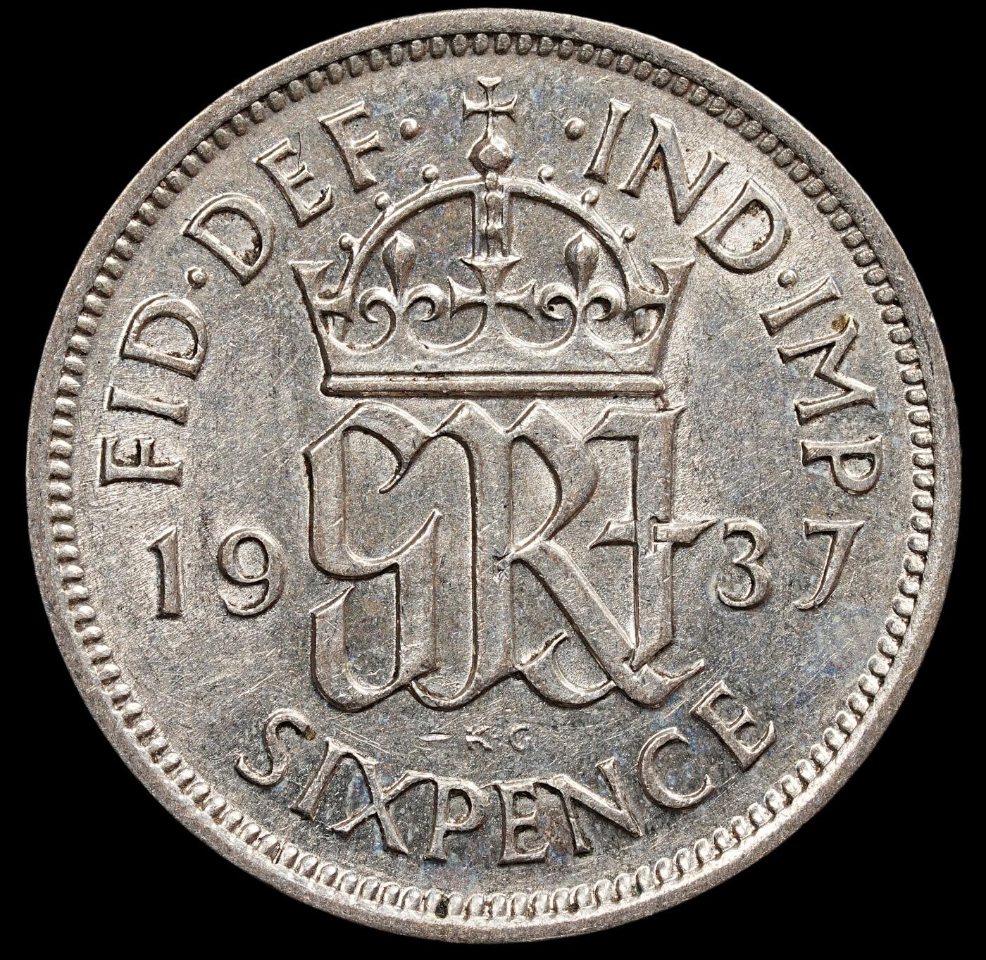 修遠堂世界钱币第七十七期 1937年英国6便士银币 原光