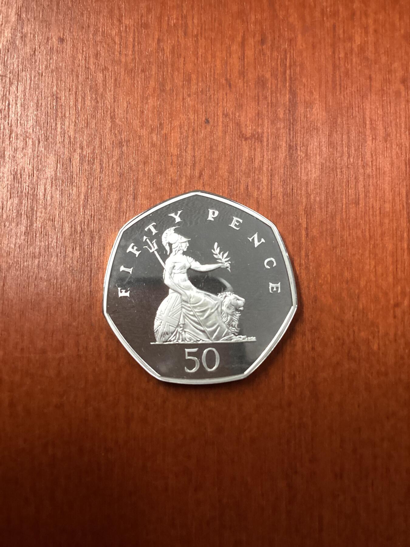 长老汇蛇年精选第十九场拍卖 1997英国不列颠女神50便士精制加厚银币
