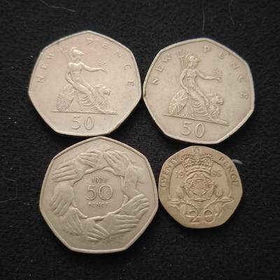 【全场包邮】纯粹捡漏拍441场 - 英国各年份散币4枚一组-含入欧纪念币