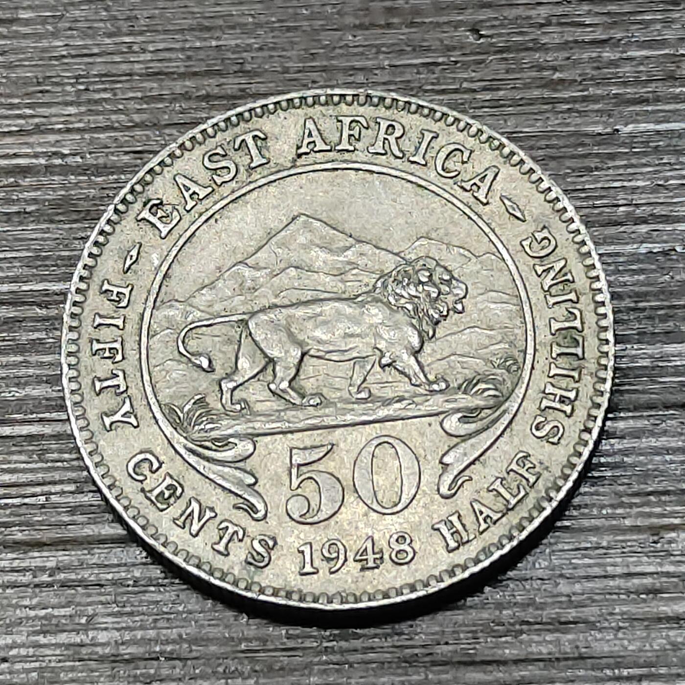 【铜匠收藏】★第125场★散币场，无佣金，30包邮。不满30元，支付5元运费。《接受代拍 代送NGC评级》 东非 1948年 50分