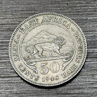 【铜匠收藏】★第125场★散币场，无佣金，30包邮。不满30元，支付5元运费。《接受代拍 代送NGC评级》 - 东非 1948年 50分