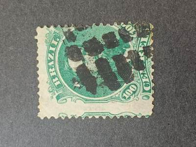 错变体 —— 巴西，1877-1878，白胡子的佩德罗二世皇帝头像，100雷亚尔，齿孔移位  （店内编号226） - 错变体 —— 巴西，1877-1878，白胡子的佩德罗二世皇帝头像，100雷亚尔，齿孔移位  （店内编号226）