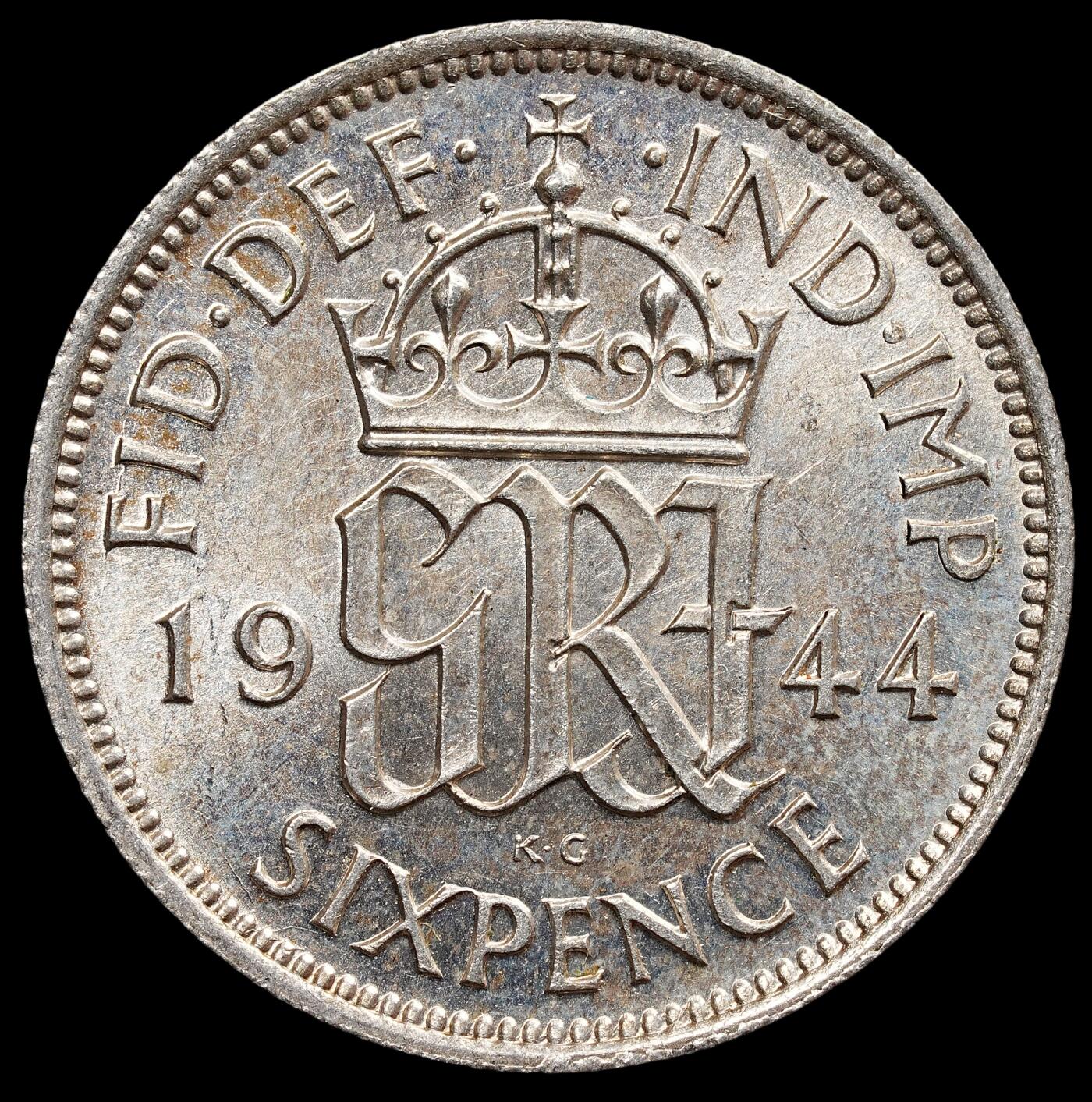 修遠堂世界钱币第七十七期 1944年英国6便士银币 原光
