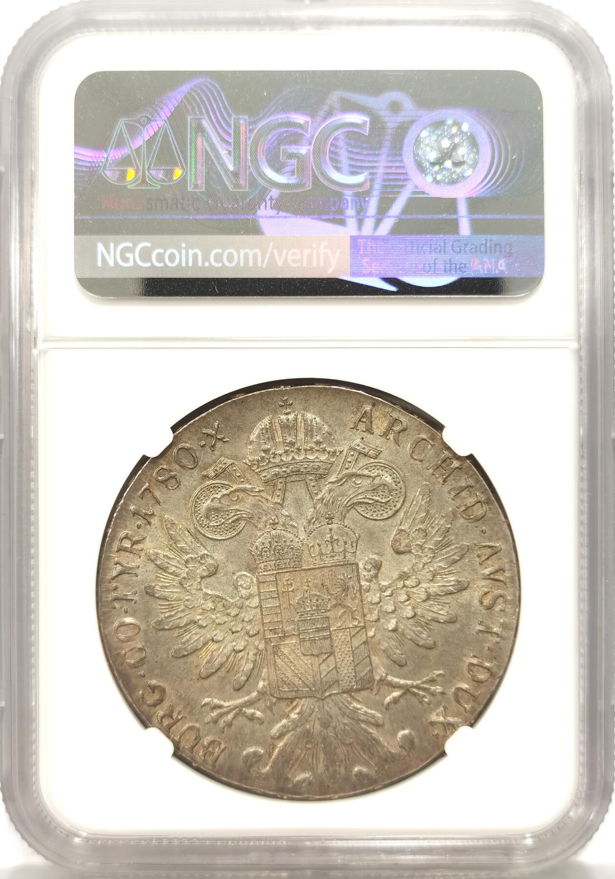 博洋堂世界钱币拍卖第130期（全场包邮） NGC MS62 大奶妈银币，出自维也纳厂且标注年份，正统出身，值得收藏